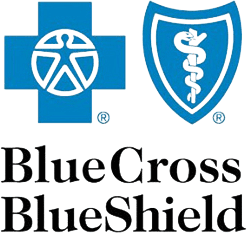 A blue cross and shield logo.