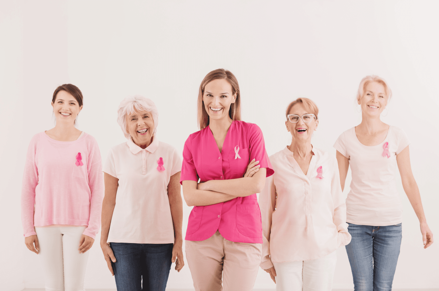 A group of women standing next to each other.